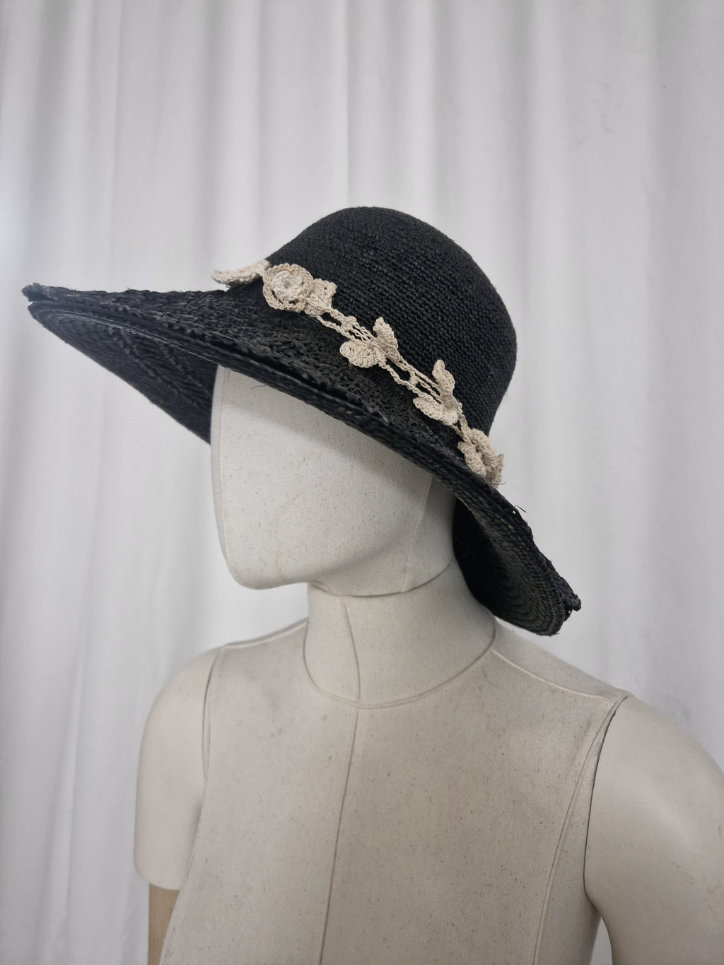 Crochet Embellishment Panama `Hat