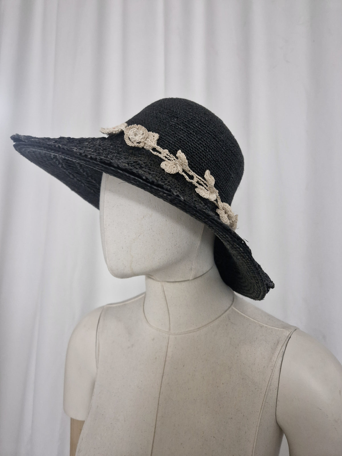 Crochet Embellishment Panama `Hat