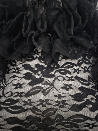 Asymmetric lace mesh ruff