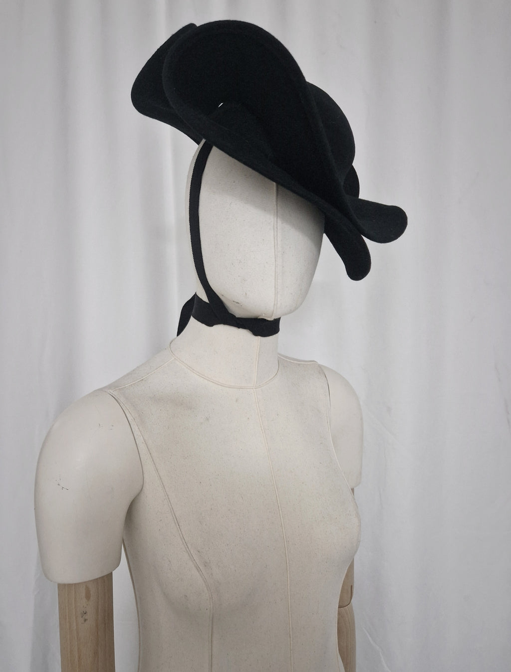 Sculptural Recurve Wool Felt Hat