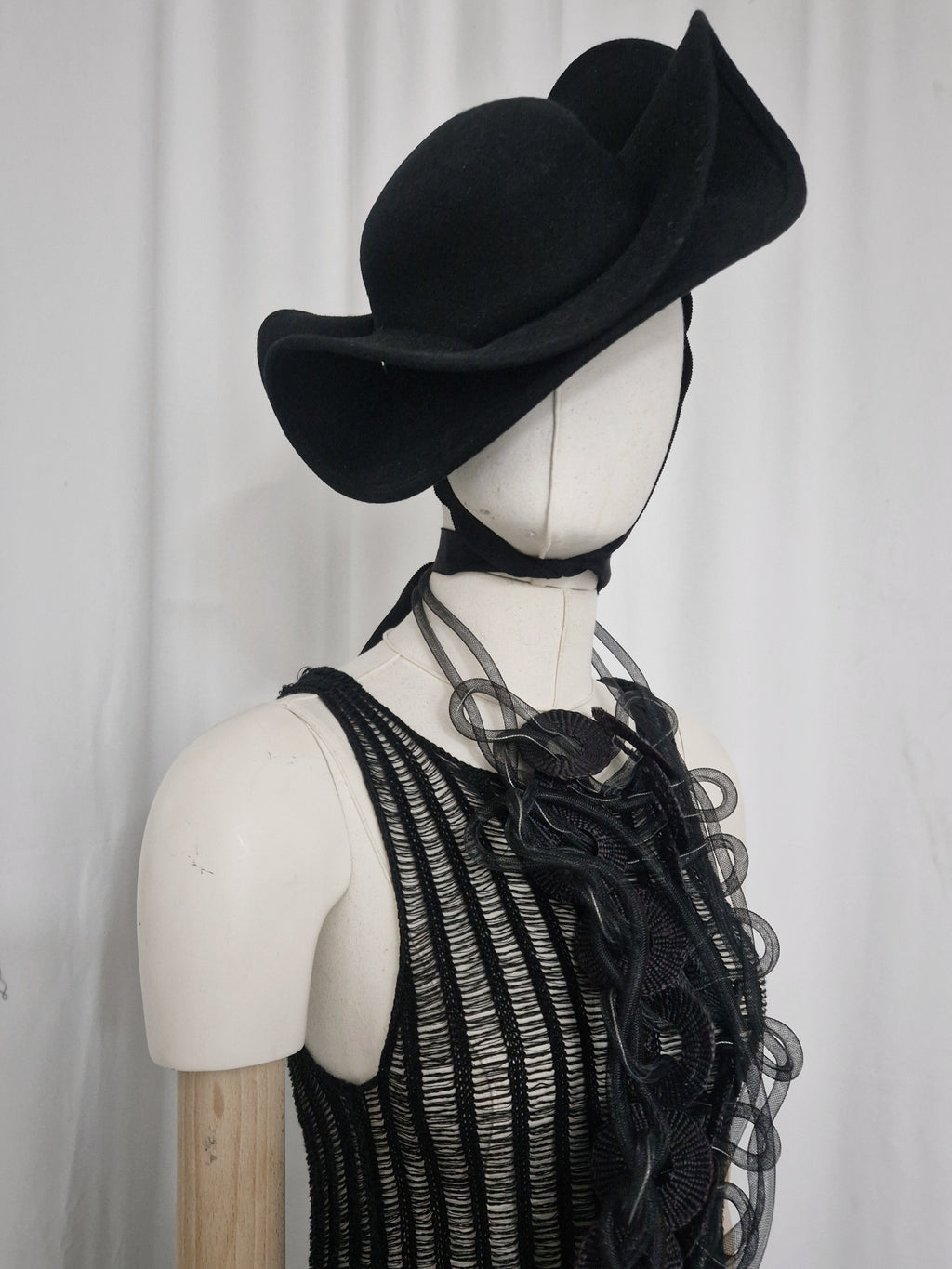 Sculptural Recurve Wool Felt Hat