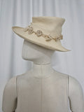 Asymmetric Toquilla Straw Hat with handcrafted Agave rope crochet detail