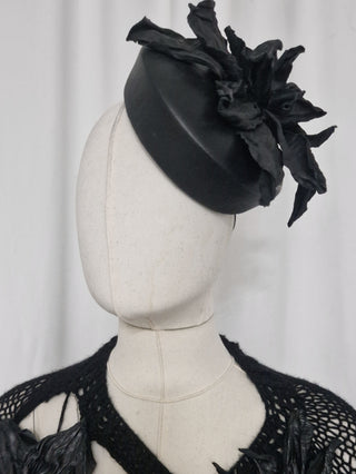 Leather flower hat